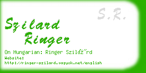 szilard ringer business card